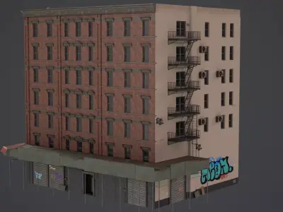 Game Ready Apartment Building Pack V1 Low-poly 3D model