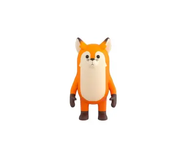 Rigged Fox Character 3D model