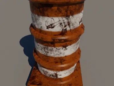 Construction Cones Low-poly 3D model