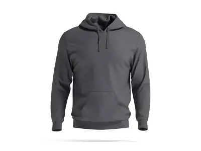 Black Hoodie - sports sweatshirt with hood 3D model