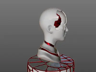 Statue scuplture with head break and body cut 3D  3D model