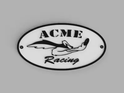 Acme Racing Wile E Coyote Road Runner Logo Wall Art Free 3D print model