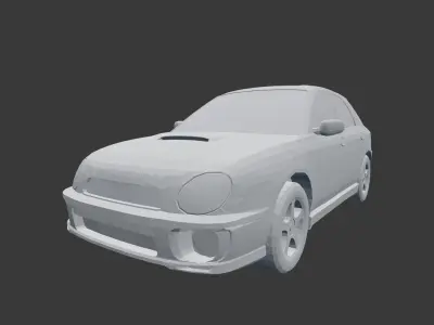 Subaru WRX Wagon 2002 3d Print STL FIle Medium Poly 3D print model