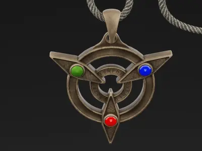 Triangular Amulet Low-poly 3D model