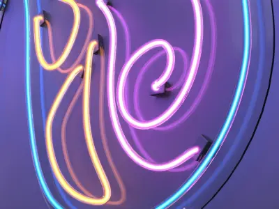 Butterfly Wings 3 - Neon Sign 3D model