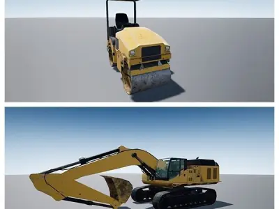 Heavy Equipment Pack Low-poly 3D model