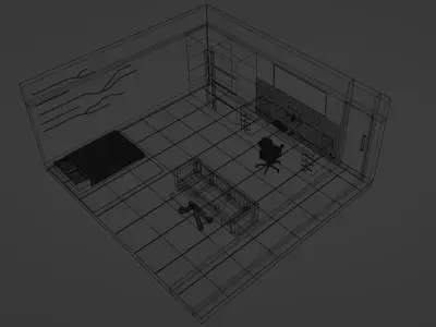 Spacious modern room 3D print model