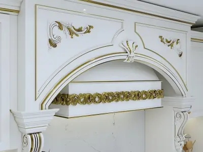 classic luxury range hood 3D model