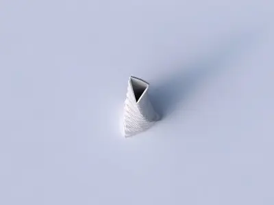 Vase twist grounded tipping triangle with twisted grid plates 3D print model