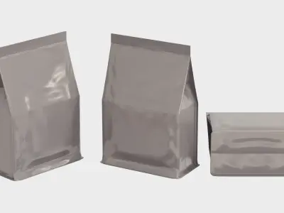 Package - Supplement bag or general food with template Low-poly 3D model