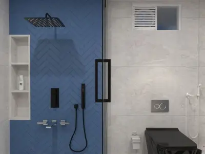 Modern Bathroom Low-poly 3D model