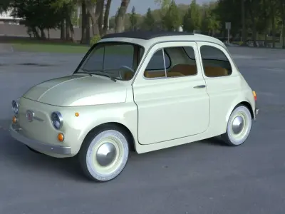 Fiat 500D Nuova 1960 with interior HDRI 3D model