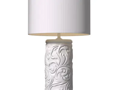 Table lamp plaster base Flora Column Sculptural Scandinavian 3D model