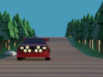 Low Poly Audi Quattro Low-poly 3D model