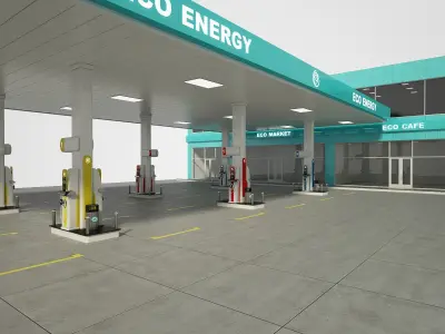 Gas Station 3D model