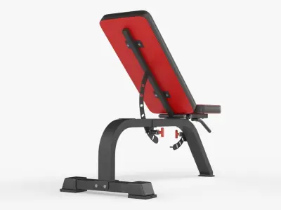 Adjustable flat weight bench 03 3D model