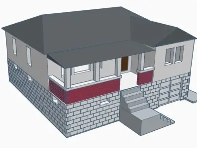 Contemporary Brick House 1-64 S Scale 3D print model
