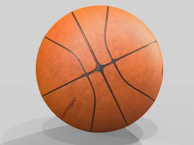 Basketball Ball Low-poly 3D model 8
