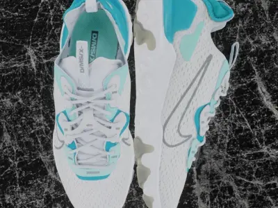 Nike 3D Shoes - White-Blue - DMSX Series Low-poly 3D model