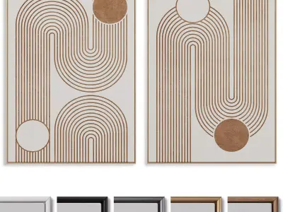 Abstract Painting Frame set 3D model 61