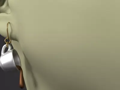 earrings spoon dripping 3D model