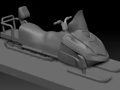 Snowmobile model HI POLY 3D print model