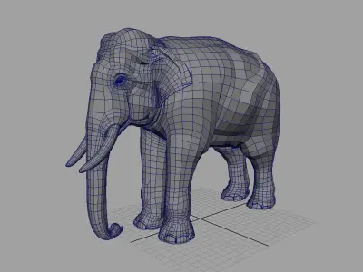 asian elephant 3d rig model 2 3D model