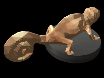 Parametric Chameleon Low-poly 3D model