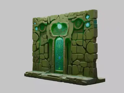 Ancient Military Gate Low-poly 3D model