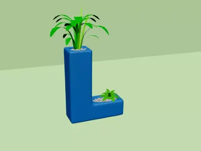 Vase L - Alphabet Vases Collection Letters - STL Printable 3D print model