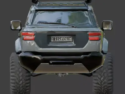 Cyberpunk Performance SUV car 3D Model Low-poly 3D model
