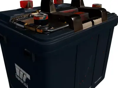 Rusty Industrial Car Battery PBR Asset Low-poly 3D model