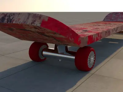 Skateboard with paint 3D model
