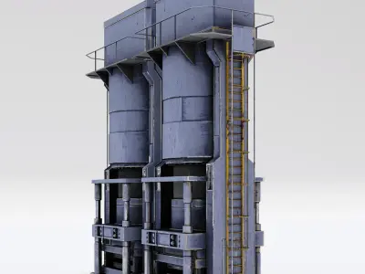 Industrial Hydraulic Press Machine Free low-poly 3D model