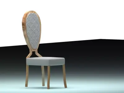 Classic Dining Chair 3D Model Low-poly 3D model