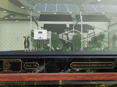 Agricultural Solar Energy Tracker System Table 2x2x8 Diorama 3D model