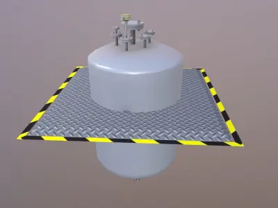 Vertical Flat Bottom Tank Low-poly 3D model