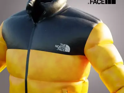 The North Face Orange 3D Jacket 3D model
