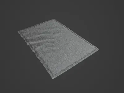Floral Blue Rug 3D model
