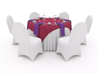 Banquet Table and Chair 43 3D model