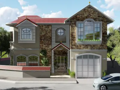 Villa Dubai Style Low-poly 3D model