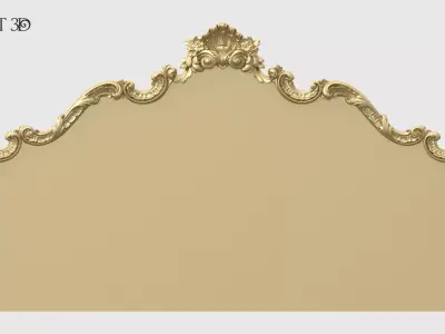 Headboard gold ornate mirror 3D print model