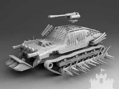 Tracked vehicle 3D print model