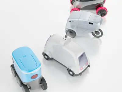 Delivery robots pack 4-in-1 3D model
