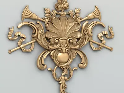 Carved decor central 035 3D model