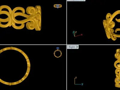 Fashion Ring Ready Printable Model 3D print model 3D print model