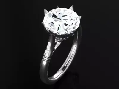 Ring with round stone 4898 3D print model