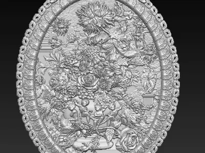 Decorative Frame Flowers 3D Model 3D print model