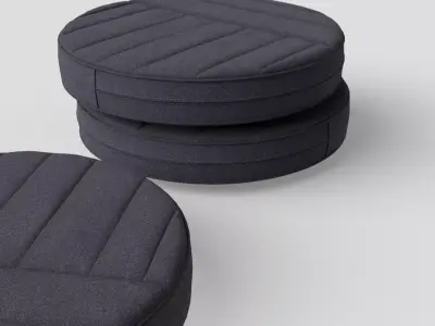 Crash Pad Lounge Chair in tweed Low-poly 3D model