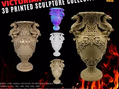 Dragon Headed Ancient Vase 3D model
